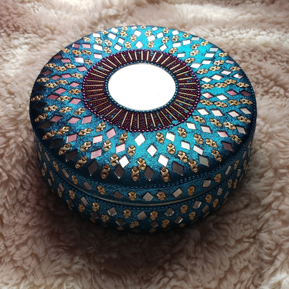 Beautiful Blue, Purple, and Gold Jewelry Box